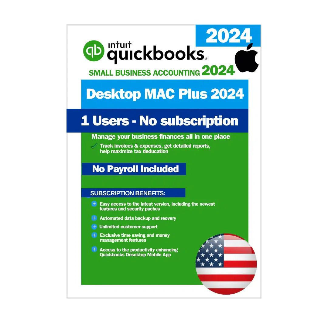 QuickBooks Desktop Mac Plus 2024 _ No Subscription – USA Version (1 User)