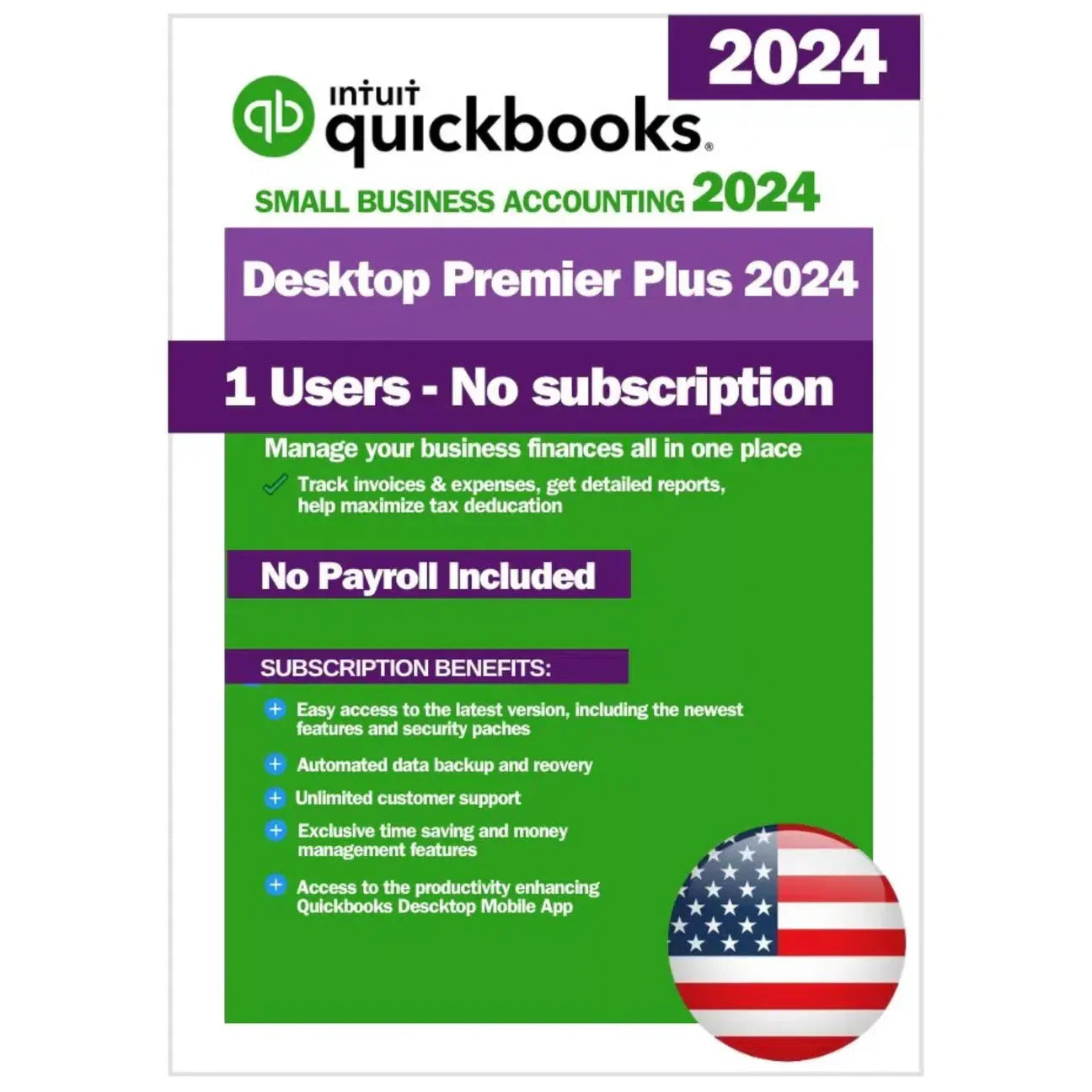 QuickBooks Desktop Premier Plus 2024 _ No Subscription – USA Version (1 User)